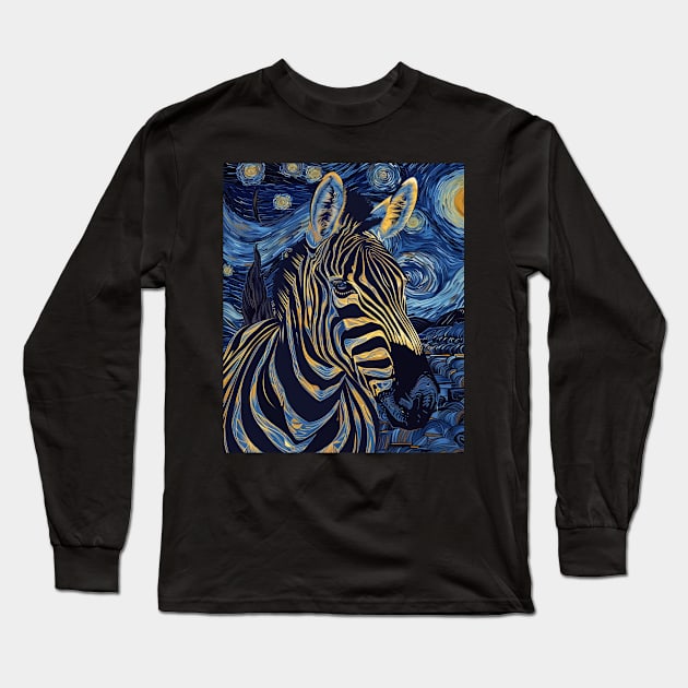 Zebra Grazing Gallops Long Sleeve T-Shirt by Infinity Painting